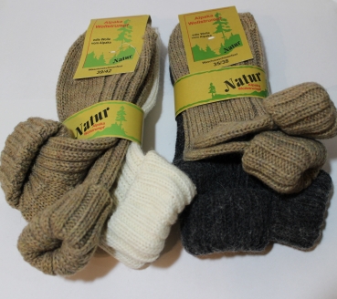 Damen Socken mit Alpaka und Umschlag 2 Paar